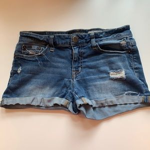 Aeropostale Distressed Denim Shorty Shorts — 2